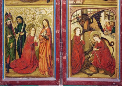 Legenda o svaté Markétě, oltář z kláštera svaté Madeleine ve Štrasburku od Coburg Master