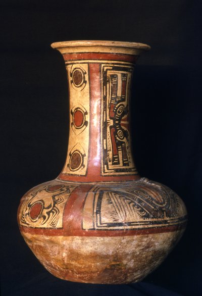 Nádoba s vysokým hrdlem, Early Cocle phase, 700-800 AD (keramická) od Cocle Culture