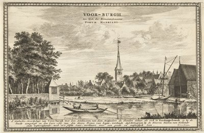 Pohled na Voorburg Voor-burgh v době Římanů s názvem Forum Hadriani (název na předmětu) od Coenraet Decker