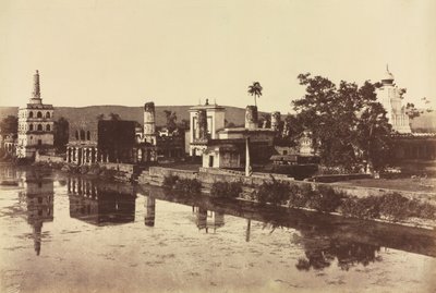 Tank a chrámy v Bunshunkuree, c. 1857. od Col. Thomas Biggs