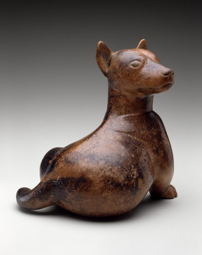 Polosedící pes, Mexiko, Proto-Classic, 100 př. n. l. - 300 n. l. (kamenina) od Colima Culture