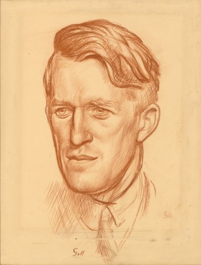 T. E. Lawrence (červená křída na papíře) od Colin Unwin Gill
