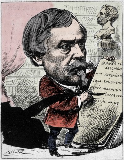 Kreslený film zobrazující spisovatele Edmonda de Goncourt (1822-1896) z kresby „The Men of Today“ od Coll-Toca (Collignon a Tocqueville). 1892 od Coll Toc