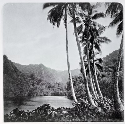 Hitiaa Lake, z ‚Tahiti‘, publikované v Londýně, 1882 od Colonel Stuart-Wortley