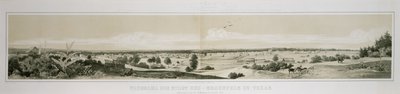 Panorama města New Braunfels, Texas pořízená z jihozápadní strany v létě 1847 od Conrad Caspar (after) Rordorf