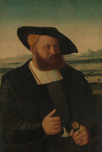 Portrét muže s hlavou Moors na pečetním prstenu. od Conrad Faber von Creuznach