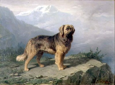 Mastiff v alpské krajině od Conradyn Cunaeus