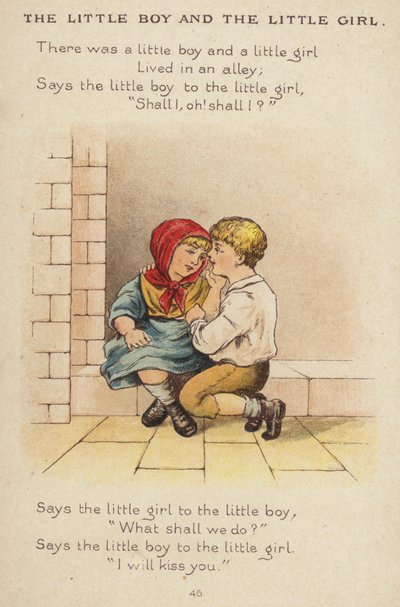 Říkanka: Malý chlapec a holčička (chromolitho) od Constance Haslewood