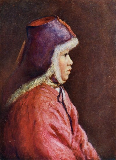 Korejská dívka v zimních šatech (barva litho) od Constance J.D. Coulson