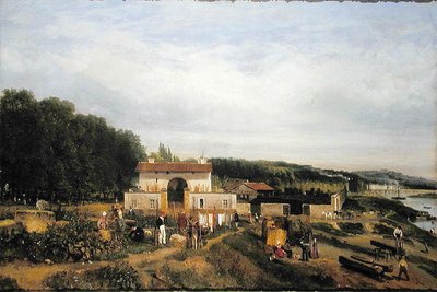 Vchod do vesnice Sevres, 1834 od Constant Emile Troyon