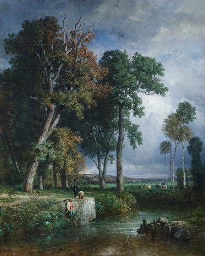 Rybáři, asi 1850 (olej na plátně) od Constant Emile Troyon