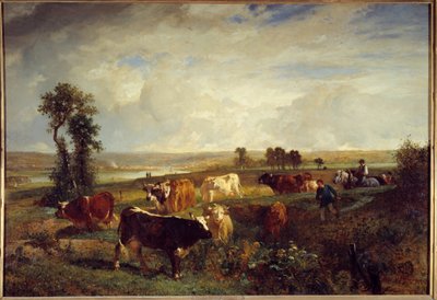 Pohled z výšin Suresnes (Hauts de Seine). Obraz od Constanta Troyona (1810-1865) od Constant Emile Troyon