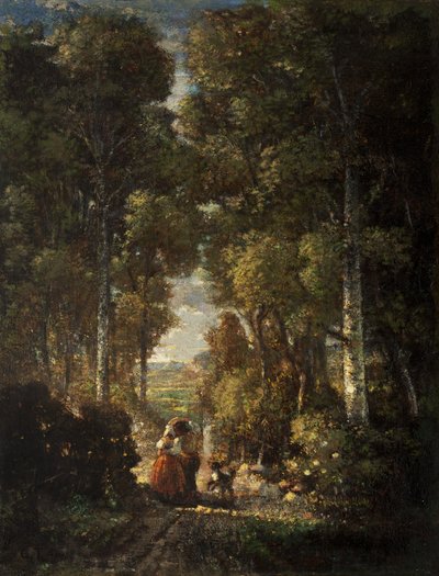 Village Road (Le Chemin du Village) cca 1830-60 od Constant Emile Troyon