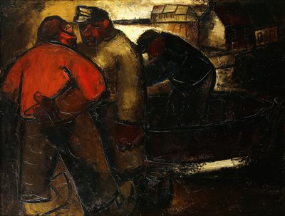rybáři; The Fishermen - De Vissers (recto), kolem 1923-24 (olej na plátně) od Constant Permeke