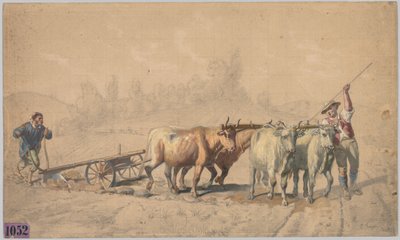 Čtyři voli táhnou pluh, 1853. od Constant Troyon