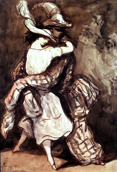 The Dancers (inkoust na papíře) od Constantin Guys