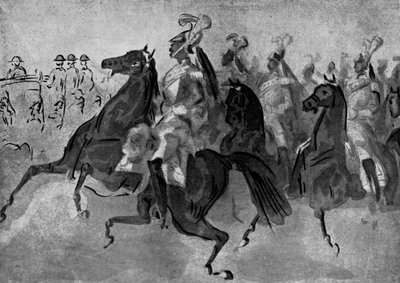 Eskorta kyrysníků, 19. století, 1930. od Constantin Guys