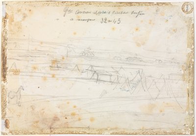 Scéna z válečného tábora verso, 19. století. od Constantin Guys