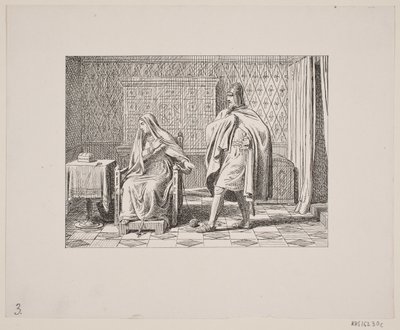 Ilustrace pro Svend Grundtvig, "Marsk Stig: Dánská lidová píseň ze 13. století", 1861 od Constantin Hansen