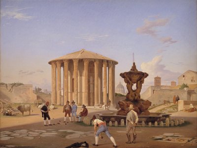 Piazza della Bocca della Verità s tzv. Vesta chrámem v Římě od Constantin Hansen