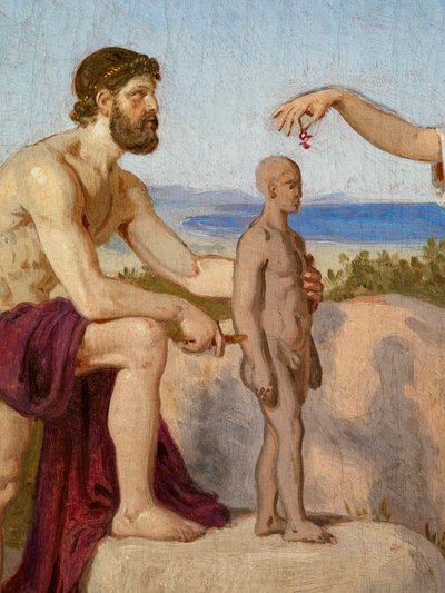 Prométheus formuje člověka z hlíny od Constantin Hansen