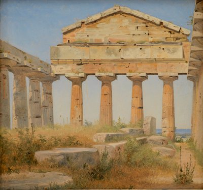Chrám Athény v Paestum, 1838 od Constantin Hansen