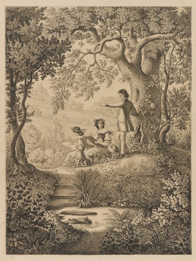 A Drawing Lesson, 1865 (černý inkoust na silném krémovém hladkém tkaném papíru) od Constantine Hertzberg