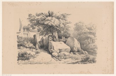 Krajina se vstupní branou do domu Krajina (název série) od Constantinus Cornelis Huysmans