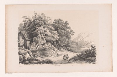 Krajina se dvěma postavami na venkovské cestě Krajina (název série) od Constantinus Cornelis Huysmans