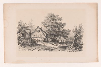Venkovská cesta s farmou Krajina (název série) od Constantinus Cornelis Huysmans