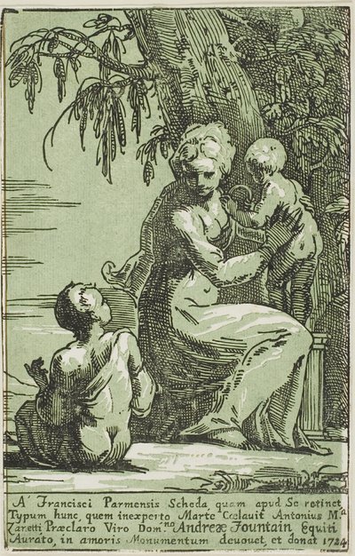 Žena u paty stromu držící dítě od Conte Antonio Maria Zanetti the Elder