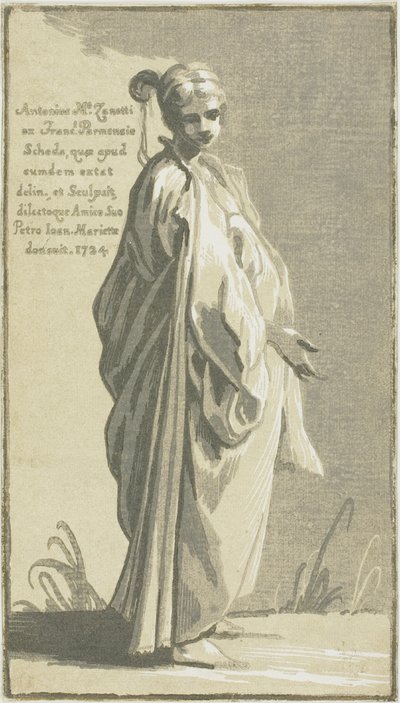 Stojící mladá žena otočená doprava od Conte Antonio Maria Zanetti the Elder
