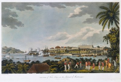 Severovýchodní pohled na Fort Louis (Fort Saint Louis), Martinik, 5. února - 22. března. od Cooper (after) Willyams