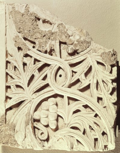 Fragment vlysu, z kláštera Apa Jeremias, Sakkara (vápenec) od Coptic Coptic