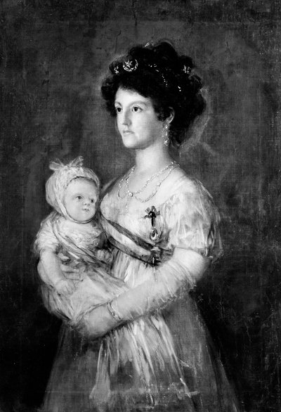 Infanta Maria Luisa 1782-1824 a její syn Carlos Luis 1799-1883. od Copy after Goya