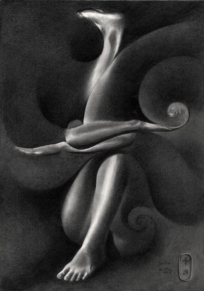 Elegantní surrealistická postava od Corné Akkers