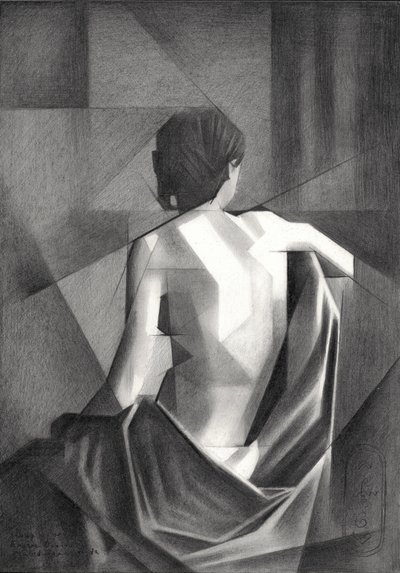 Geometrická drapovaná postava od Corné Akkers