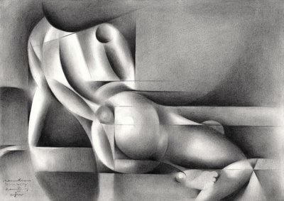 Geometrická aktová postava od Corné Akkers