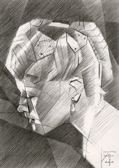 Geometrický profilový portrét od Corné Akkers