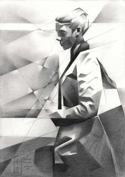 Moderní geometrický portrét od Corné Akkers