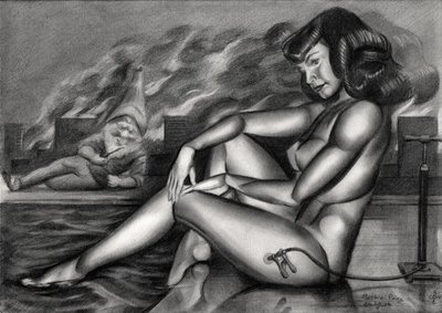 Zamyšlený trpaslík ve stylu pin-up od Corné Akkers