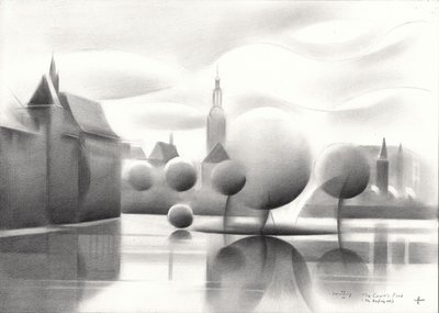 Surrealistické odrazy městské krajiny od Corné Akkers