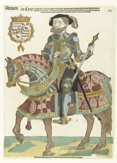 Portrét Adriaen de Croy na koni od Cornelis Anthonisz. (manner of)