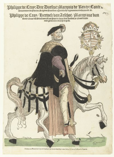 Portrét Philipa de Croye na koni od Cornelis Anthonisz. (manner of)