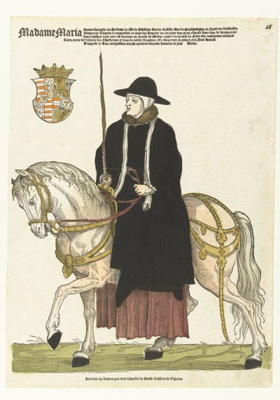 Portrét Marie z Maďarska na koni od Cornelis Anthonisz. (manner of)
