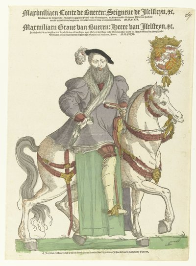 Portrét Maxmiliána van Burena na koni od Cornelis Anthonisz. (manner of)
