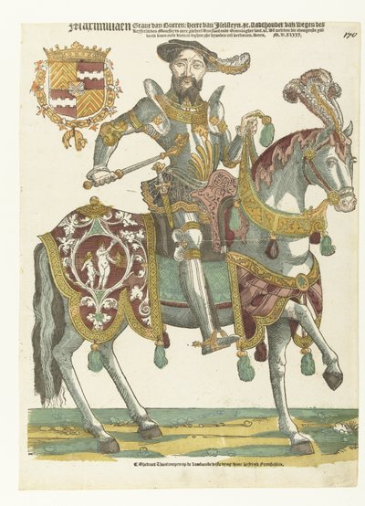 Portrét Maxmiliána van Burena na koni od Cornelis Anthonisz. (manner of)