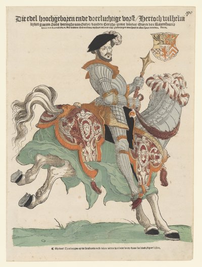 Portrét vévody Willema van Cleves, Jülicha a Berga, hraběte z Marka, lorda z Ravensteinu na koni od Cornelis Anthonisz. (manner of)