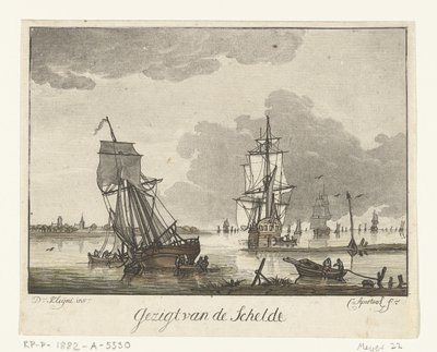 Pohled na Scheldt s plachetnicemi Pohled na Scheldt (název na objektu) od Cornelis Apostool