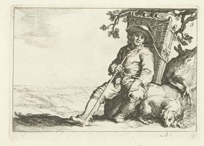 Odpočívající kramář 16 výtisků z různých sérií od Cornelis a Frederika Bloemaertových (název série) od Cornelis Bloemaert (II)